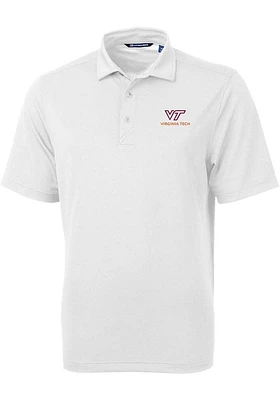 Cutter and Buck Virginia Tech Hokies Mens Virtue Eco Pique Short Sleeve Polo
