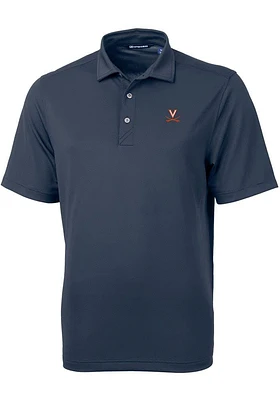 Cutter and Buck Virginia Cavaliers Mens Navy Blue Virtue Eco Pique Short Sleeve Polo