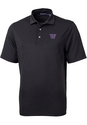 Mens Washington Huskies Cutter and Buck Virtue Eco Pique Short Sleeve Polo Shirt