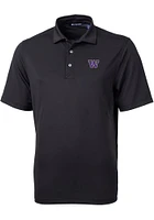 Mens Washington Huskies Cutter and Buck Virtue Eco Pique Short Sleeve Polo Shirt