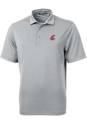 Cutter and Buck Washington State Cougars Mens Virtue Eco Pique Short Sleeve Polo