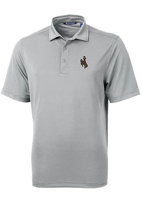 Cutter and Buck Wyoming Cowboys Mens Virtue Eco Pique Short Sleeve Polo