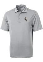 Cutter and Buck Wyoming Cowboys Mens Virtue Eco Pique Short Sleeve Polo