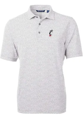 Cutter and Buck Cincinnati Bearcats Mens Virtue Eco Pique Botanical Short Sleeve Polo