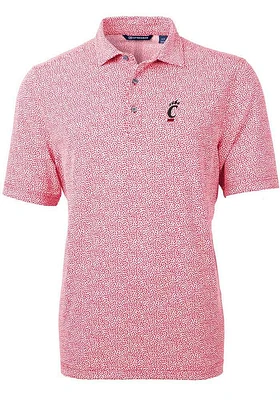 Cutter and Buck Cincinnati Bearcats Mens Virtue Eco Pique Botanical Short Sleeve Polo