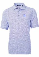 Cutter and Buck Duke Blue Devils Mens Virtue Eco Pique Botanical Short Sleeve Polo