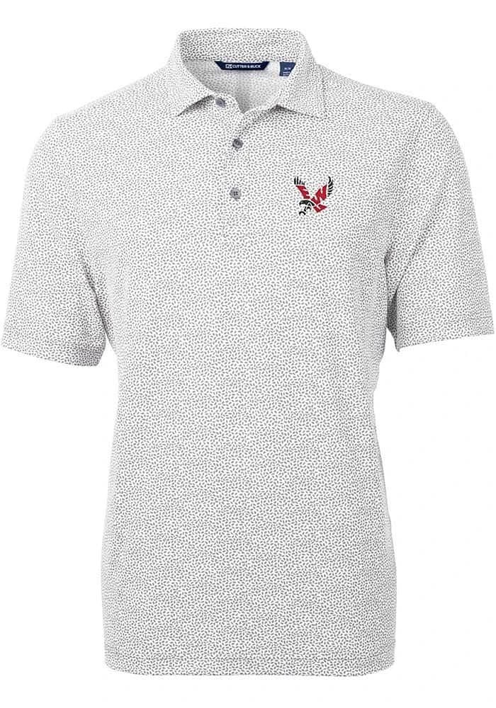Cutter and Buck Eastern Washington Eagles Mens Virtue Eco Pique Botanical Short Sleeve Polo