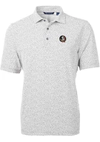 Cutter and Buck Florida State Seminoles Mens Grey Virtue Eco Pique Botanical Short Sleeve Polo
