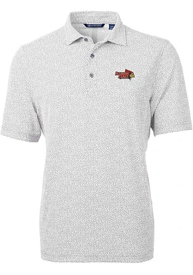 Cutter and Buck Illinois State Redbirds Mens Virtue Eco Pique Botanical Short Sleeve Polo