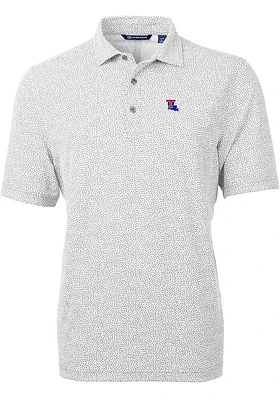 Cutter and Buck Louisiana Tech Bulldogs Mens Virtue Eco Pique Botanical Short Sleeve Polo