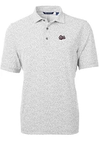 Cutter and Buck Montana Grizzlies Mens Grey Virtue Eco Pique Botanical Short Sleeve Polo