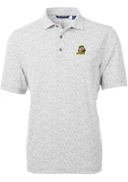 Cutter and Buck Oregon Ducks Mens Grey Virtue Eco Pique Botanical Short Sleeve Polo