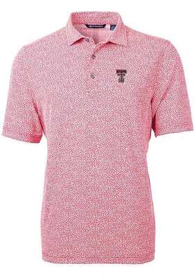 Cutter and Buck Texas Tech Red Raiders Mens Virtue Eco Pique Botanical Short Sleeve Polo