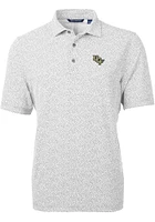 Cutter and Buck UCF Knights Mens Grey Virtue Eco Pique Botanical Short Sleeve Polo