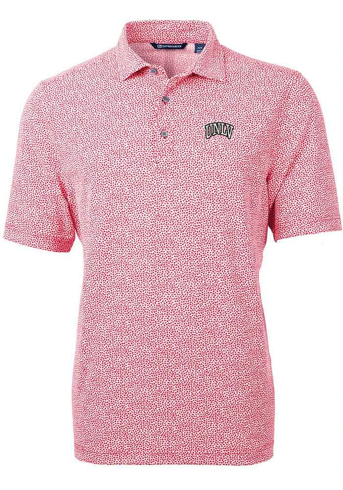 Cutter and Buck UNLV Runnin Rebels Mens Virtue Eco Pique Botanical Short Sleeve Polo