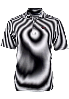 Cutter and Buck Arkansas Razorbacks Mens Virtue Eco Pique Stripe Short Sleeve Polo