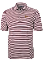 Cutter and Buck Arizona State Sun Devils Mens Maroon Virtue Eco Pique Stripe Short Sleeve Polo