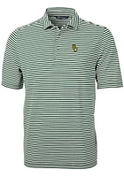 Cutter and Buck Baylor Bears Mens Green Logo Virtue Eco Pique Stripe Short Sleeve Polo