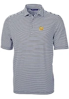 Cutter and Buck Cal Golden Bears Mens Navy Blue Virtue Eco Pique Stripe Short Sleeve Polo
