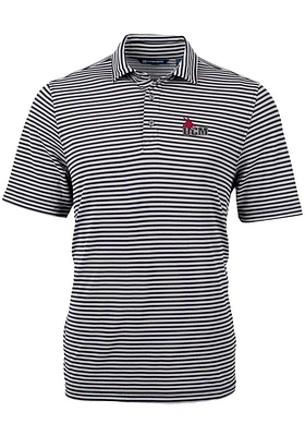 Cutter and Buck Central Missouri Mules Mens Virtue Eco Pique Stripe Short Sleeve Polo