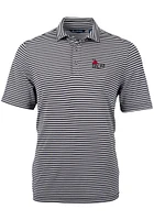 Cutter and Buck Central Missouri Mules Mens Virtue Eco Pique Stripe Short Sleeve Polo