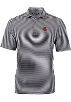 Cutter and Buck Cornell Big Red Mens Virtue Eco Pique Stripe Short Sleeve Polo