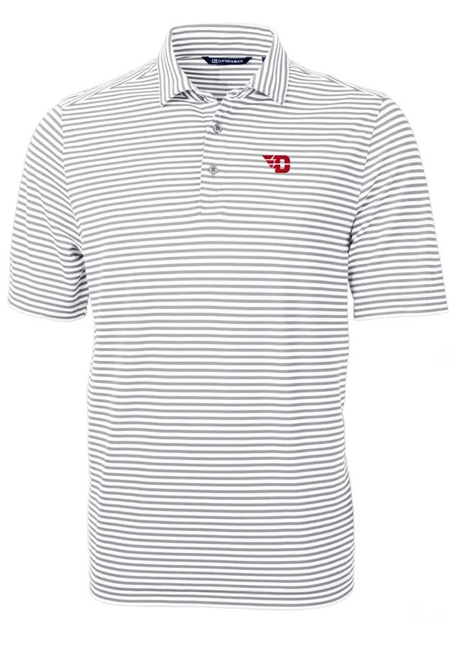 Cutter and Buck Dayton Flyers Mens Virtue Eco Pique Stripe Short Sleeve Polo