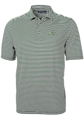 Cutter and Buck Florida Gulf Coast Eagles Mens Virtue Eco Pique Stripe Short Sleeve Polo