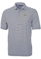 Cutter and Buck GA Tech Yellow Jackets Mens Navy Blue Virtue Eco Pique Stripe Short Sleeve Polo