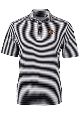 Cutter and Buck Iowa State Cyclones Mens Virtue Eco Pique Stripe Short Sleeve Polo