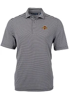Cutter and Buck Iowa State Cyclones Mens Virtue Eco Pique Stripe Short Sleeve Polo