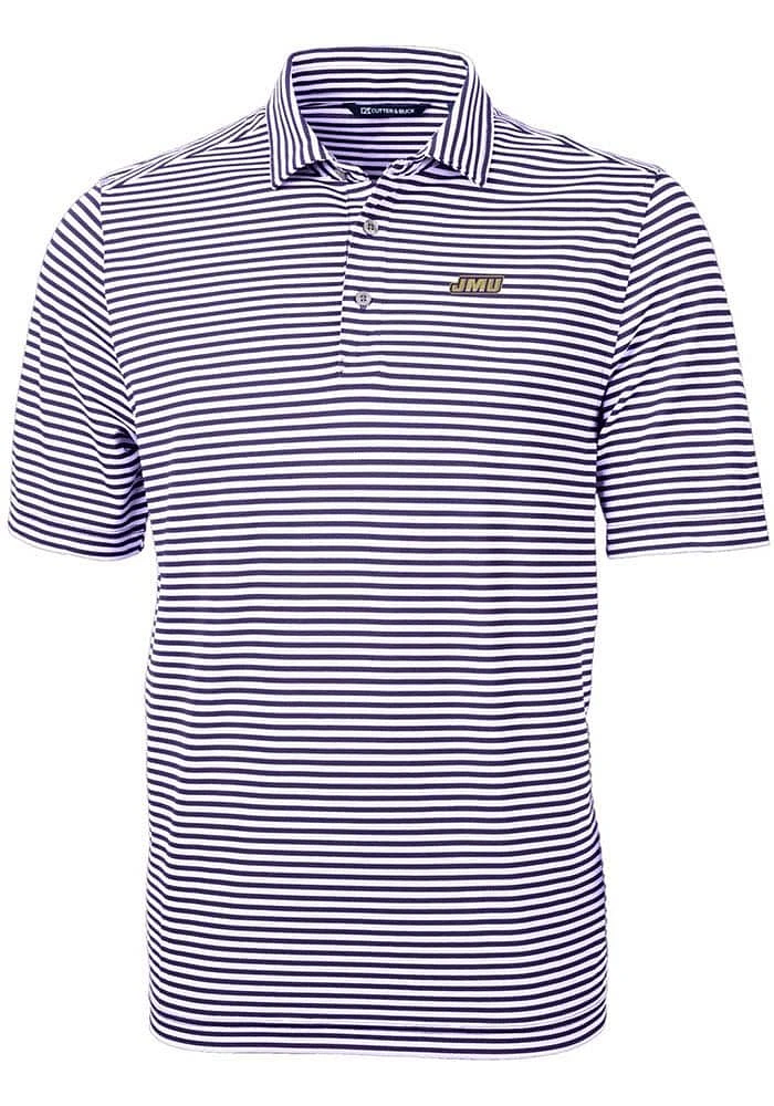 Cutter and Buck James Madison Dukes Mens Virtue Eco Pique Stripe Short Sleeve Polo