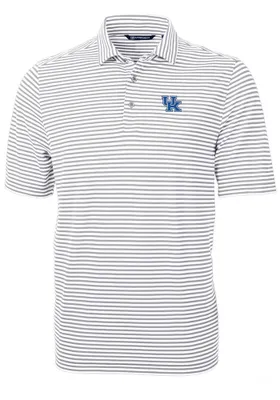 Cutter and Buck Kentucky Wildcats Mens Virtue Eco Pique Stripe Short Sleeve Polo