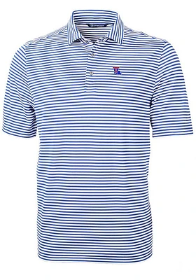 Cutter and Buck Louisiana Tech Bulldogs Mens Virtue Eco Pique Stripe Short Sleeve Polo