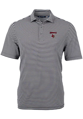Cutter and Buck Louisville Cardinals Mens Virtue Eco Pique Stripe Short Sleeve Polo