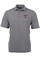Cutter and Buck Louisville Cardinals Mens Virtue Eco Pique Stripe Short Sleeve Polo
