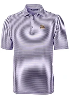 Cutter and Buck LSU Tigers Mens Virtue Eco Pique Stripe Short Sleeve Polo