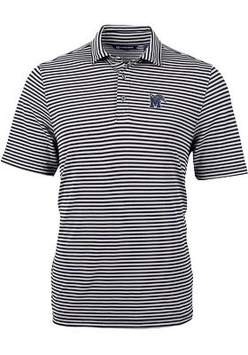 Cutter and Buck Memphis Tigers Mens Virtue Eco Pique Stripe Short Sleeve Polo