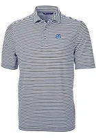 Cutter and Buck North Carolina Tar Heels Mens Navy Blue Virtue Eco Pique Stripe Short Sleeve Pol..