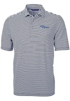 Cutter and Buck Pennsylvania Quakers Mens Navy Blue Virtue Eco Pique Stripe Short Sleeve Polo