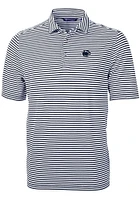Mens Penn State Nittany Lions Navy Blue Cutter and Buck Virtue Eco Pique Stripe Short Sleeve Pol..