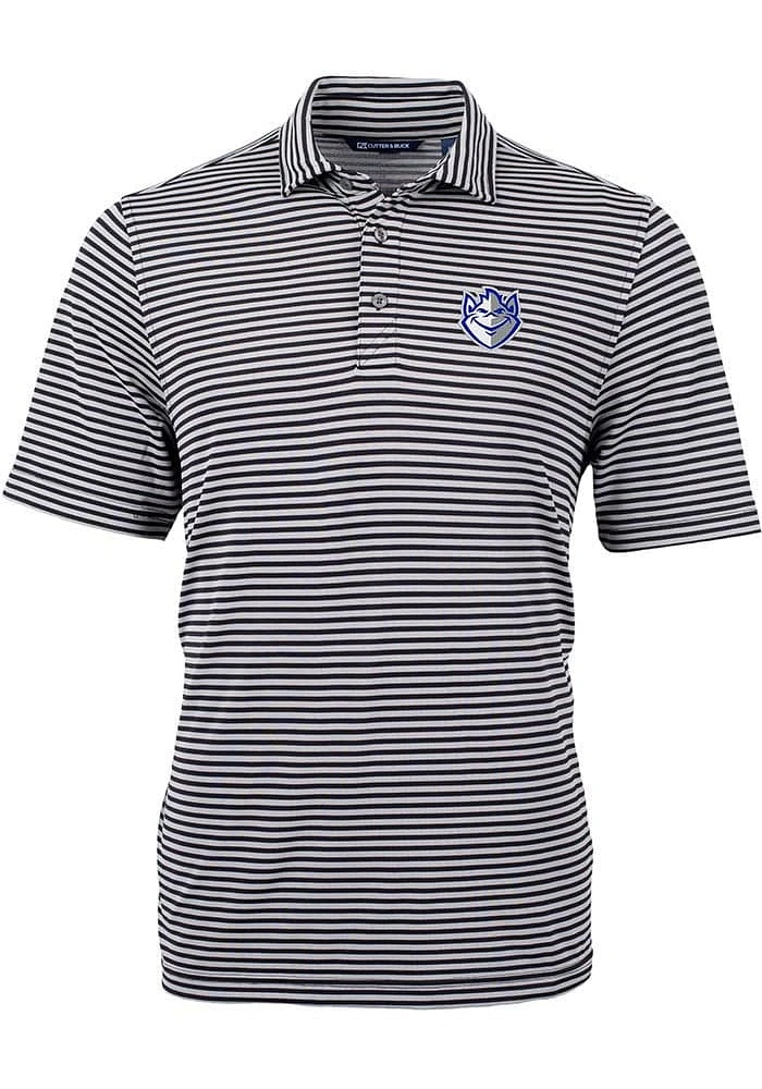 Cutter and Buck Saint Louis Billikens Mens Virtue Eco Pique Stripe Short Sleeve Polo
