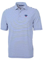Cutter and Buck SMU Mustangs Mens Virtue Eco Pique Stripe Short Sleeve Polo