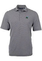 Cutter and Buck Tulane Green Wave Mens Virtue Eco Pique Stripe Short Sleeve Polo