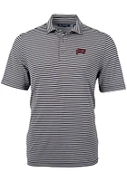 Cutter and Buck UNLV Runnin Rebels Mens Virtue Eco Pique Stripe Short Sleeve Polo