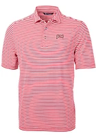 Cutter and Buck UNLV Runnin Rebels Mens Virtue Eco Pique Stripe Short Sleeve Polo