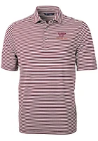 Cutter and Buck Virginia Tech Hokies Mens Virtue Eco Pique Stripe Short Sleeve Polo