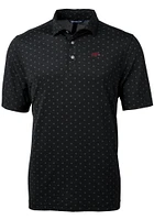 Cutter and Buck Arkansas Razorbacks Mens Black Virtue Eco Pique Tile Short Sleeve Polo
