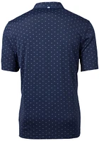 Cutter and Buck BYU Cougars Mens Navy Blue Virtue Eco Pique Tile Short Sleeve Polo