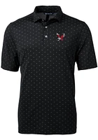 Cutter and Buck Eastern Washington Eagles Mens Black Virtue Eco Pique Tile Short Sleeve Polo